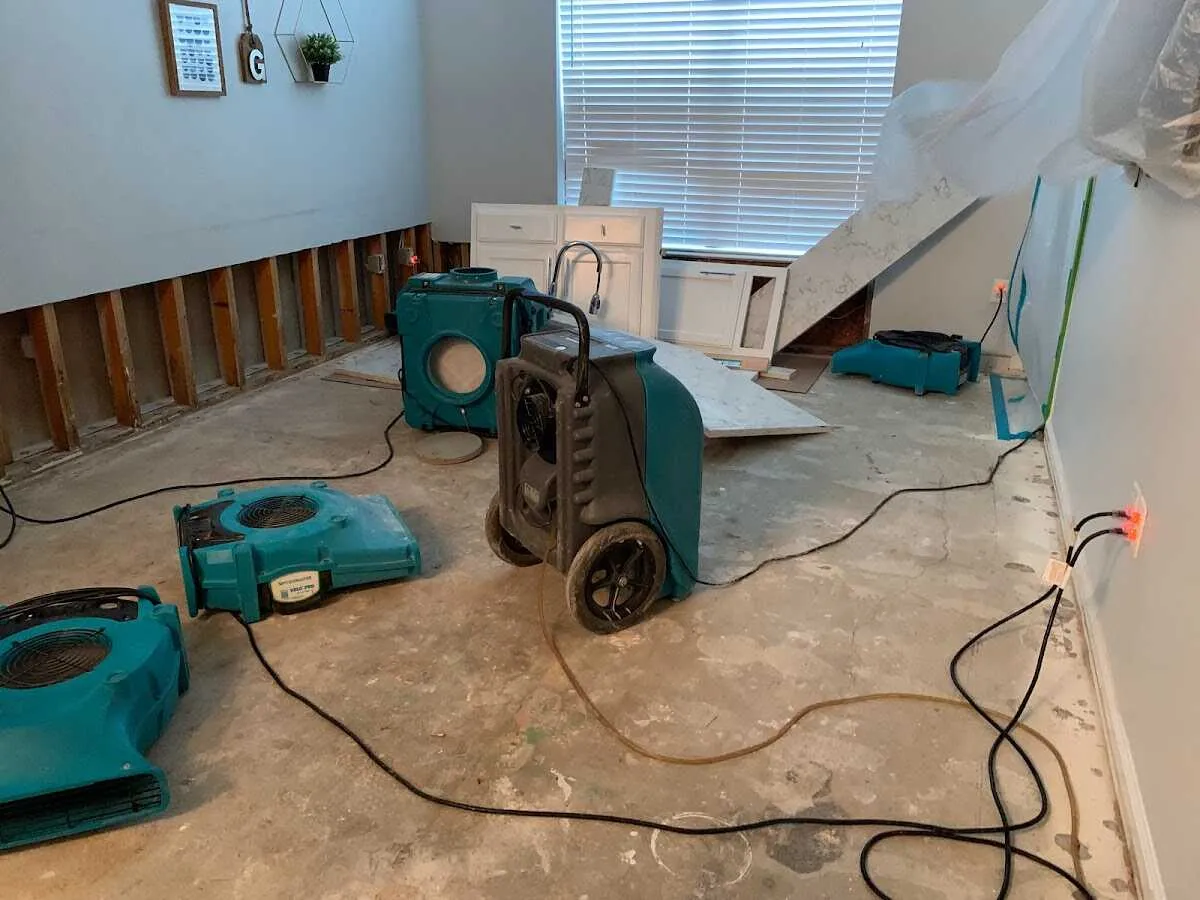 Dehumidifier in flood-cut room for Water Extraction & Removal in Clarkston Heights-Vineland